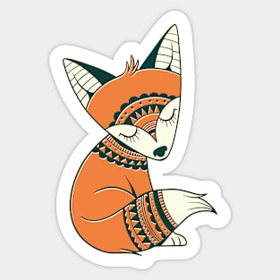 Cute fox tribal animal awesome design Sticker